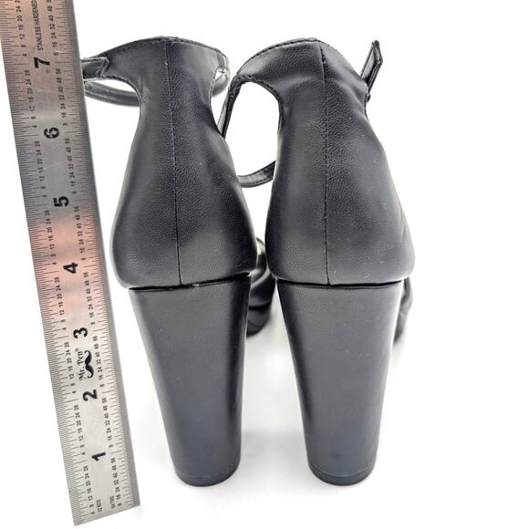 Anne Klein Vista Women's Ankle Strap Block Heels Sandals Black Size US7.5M EU38 - Picture 4 of 11